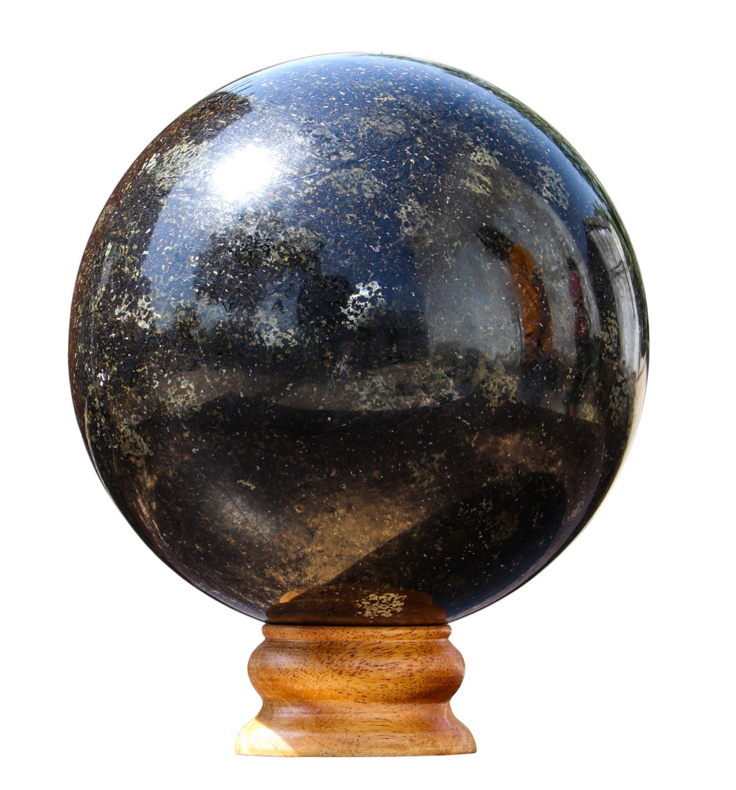 Natural Black NUUMMITE Crystal Home Decor Handmade Gift Polished Sphere 145mm