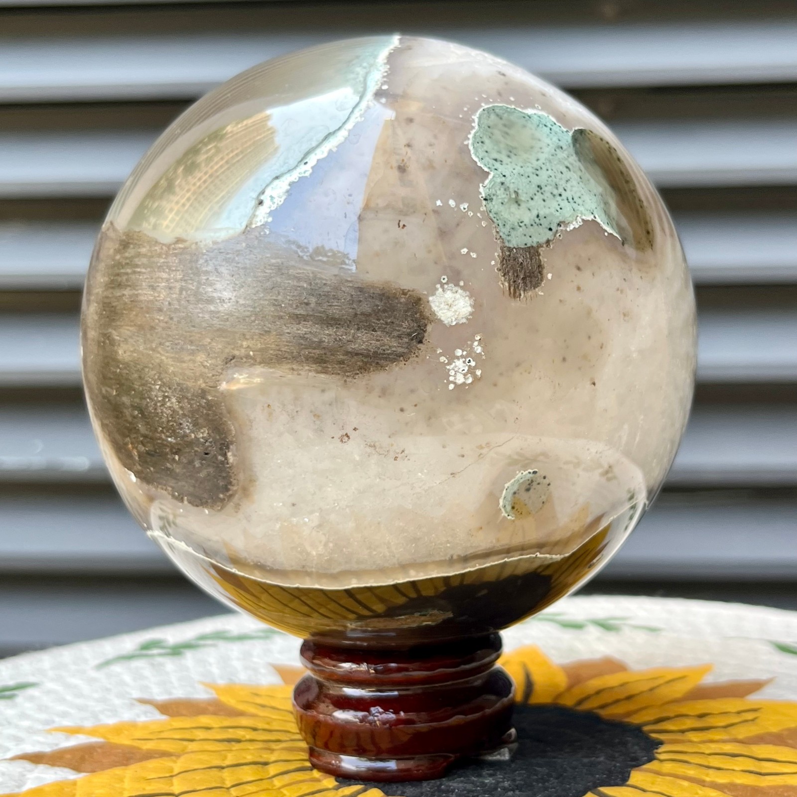 4 lb Natural White crystal Geode Sphere Crystal Druzy Ball Decor