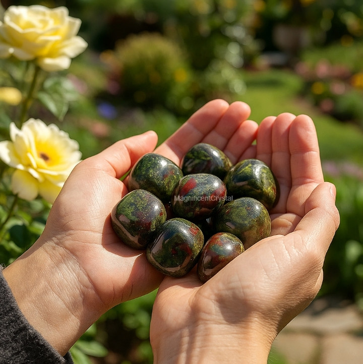 3pcs Dragon Bloodstone Natural Tumbled Stones Healing Crystal Mineral Home Decor