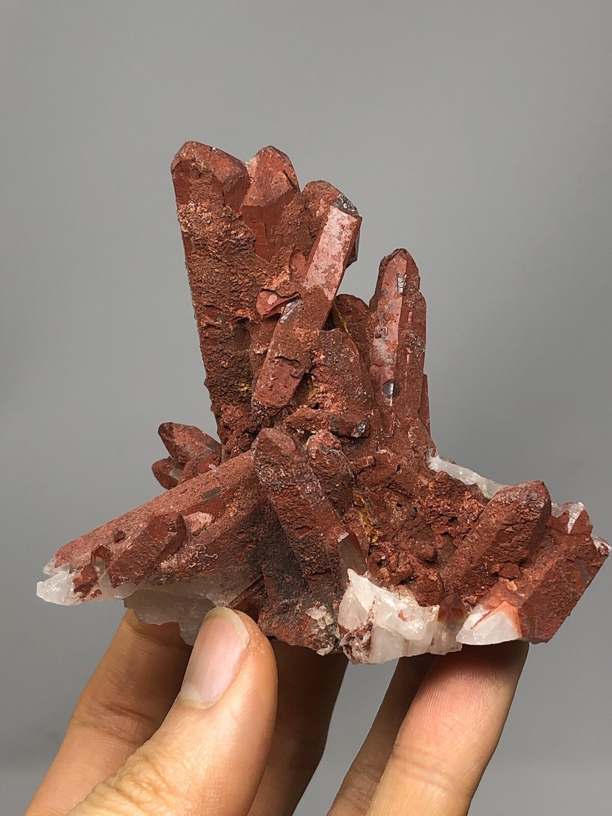 Red Quartz Tabular Wand Crystal Cluster Point Morocco 6.2oz N34