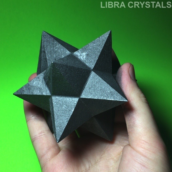 Shungite Merkaba Star Sacred Geometry Crystal Carving Metaphysical Decor 3″