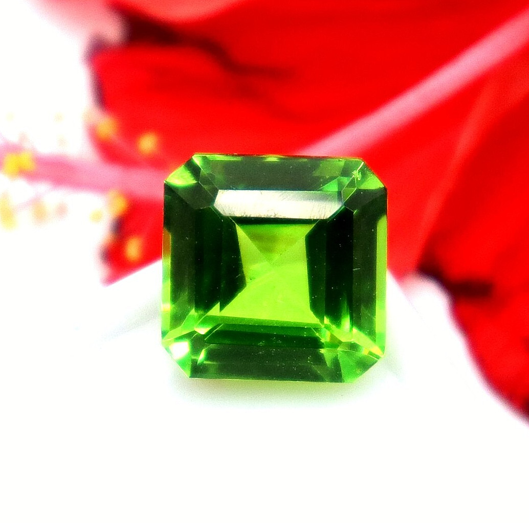 Natural Peridot Gemstone Green Radiant Cut 10.25 Ct Certified Loose Gemstone