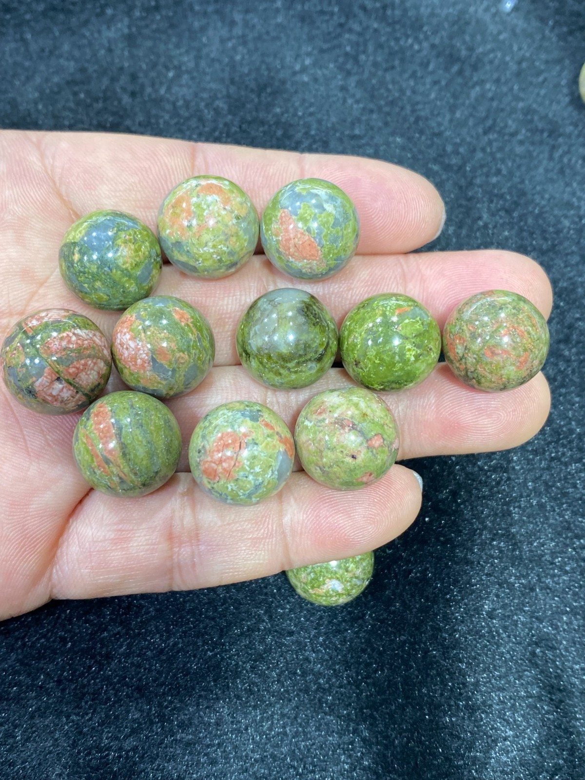 10pcs Natural Unakite Sphere Quartz Carved 15mm Crystal ball reiki healing gift
