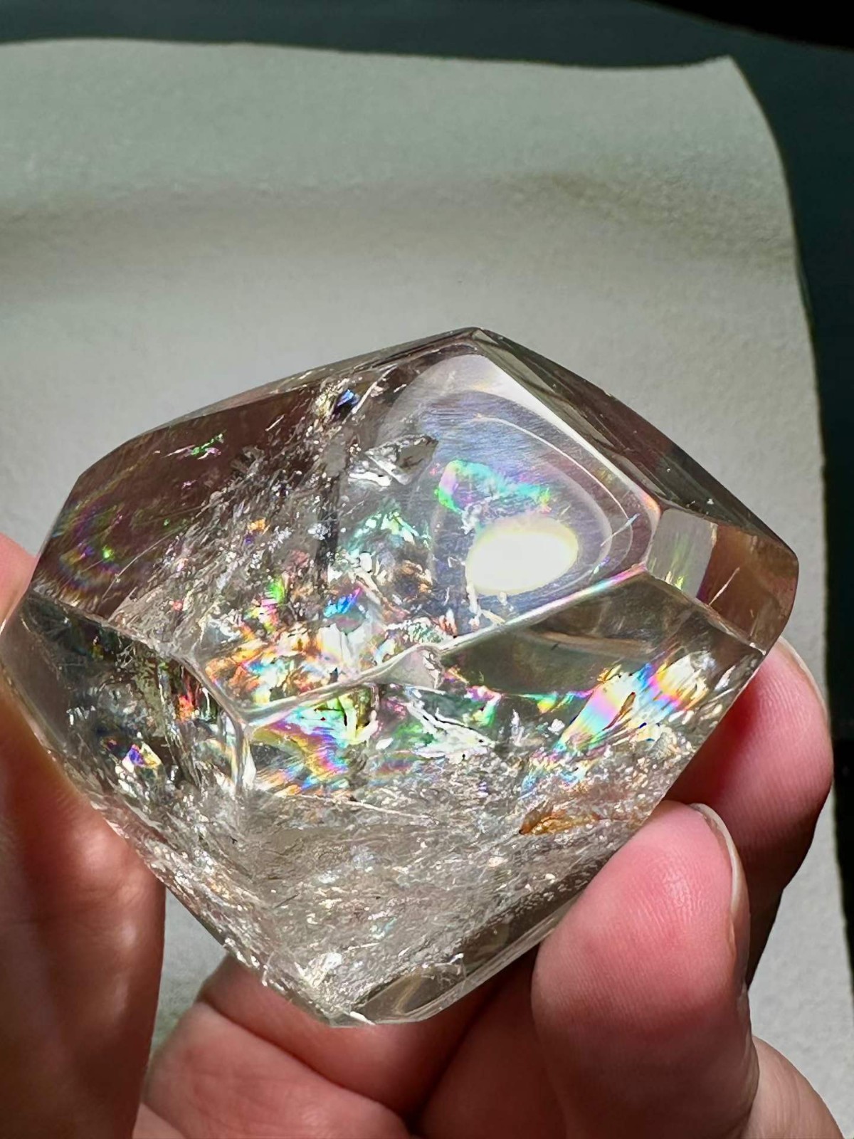 1pc Natural Rainbow White Quartz Freeform Crystal Energy Reiki Healing Decor
