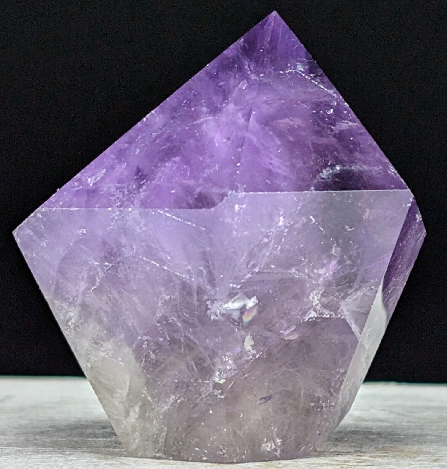 Amethyst Tower Diamond Gem Purple Crystal Gemstone Mineral Point Wand Reiki
