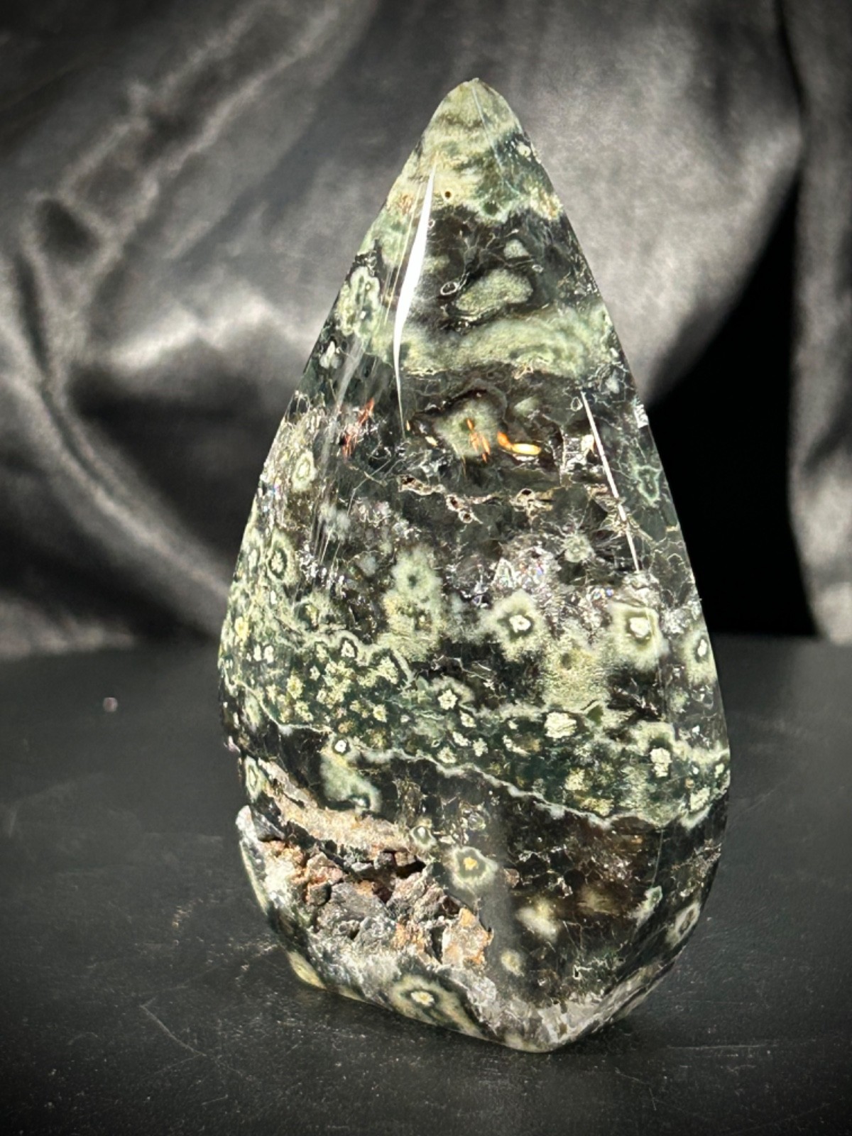 3.24″ 8th Vein Jasper With Druze Teardrop Ornament 4.2oz (120 grams)
