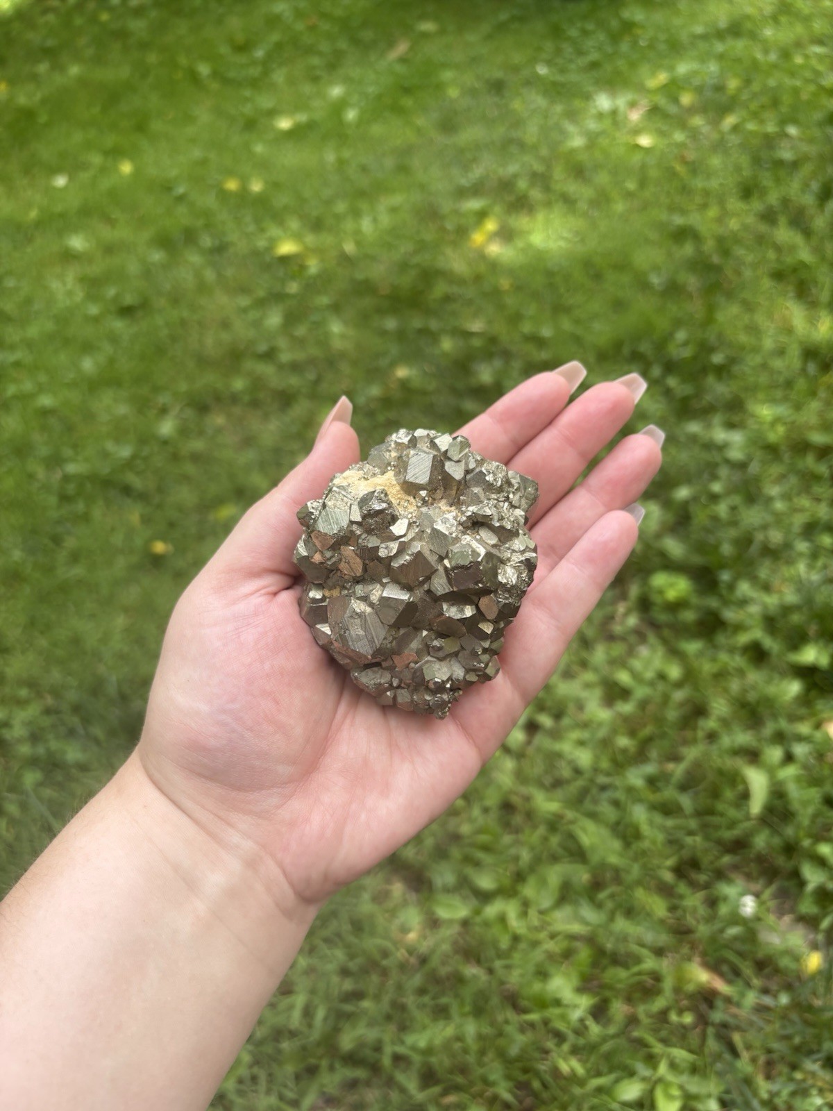 Large Pyrite Cubes Cluster- Natural 2.8” Raw Cubic Pyrite Crystals Cluster Peru
