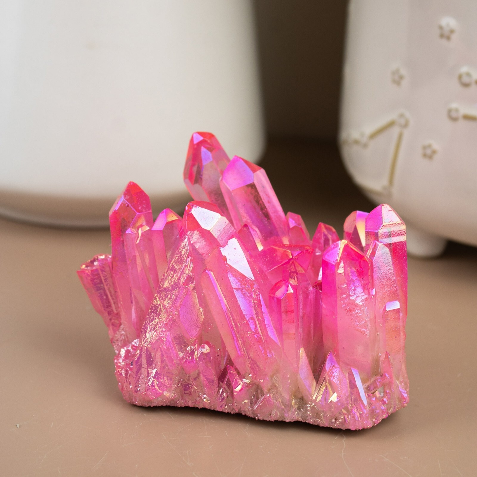 Wholesale Lot 1 Lb Pink Angel Aura Quartz Cluster Rainbow Crystal Heal Energy