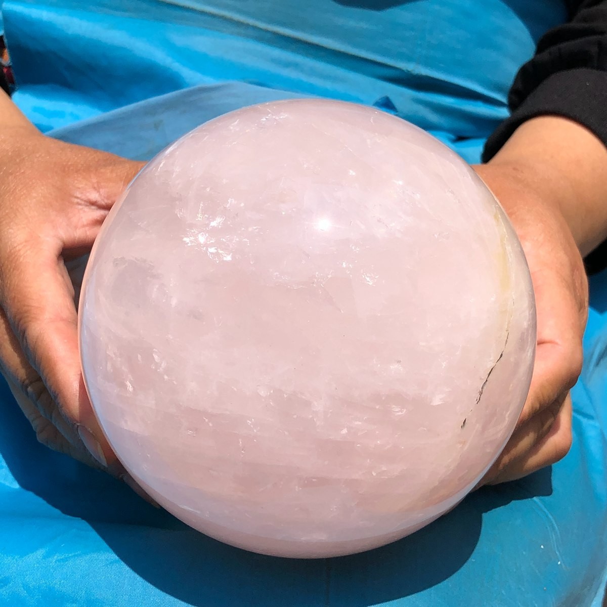 6.13 LB Natural Pink Rose Quartz Crystal Sphere Ball Healing Reiki 5082