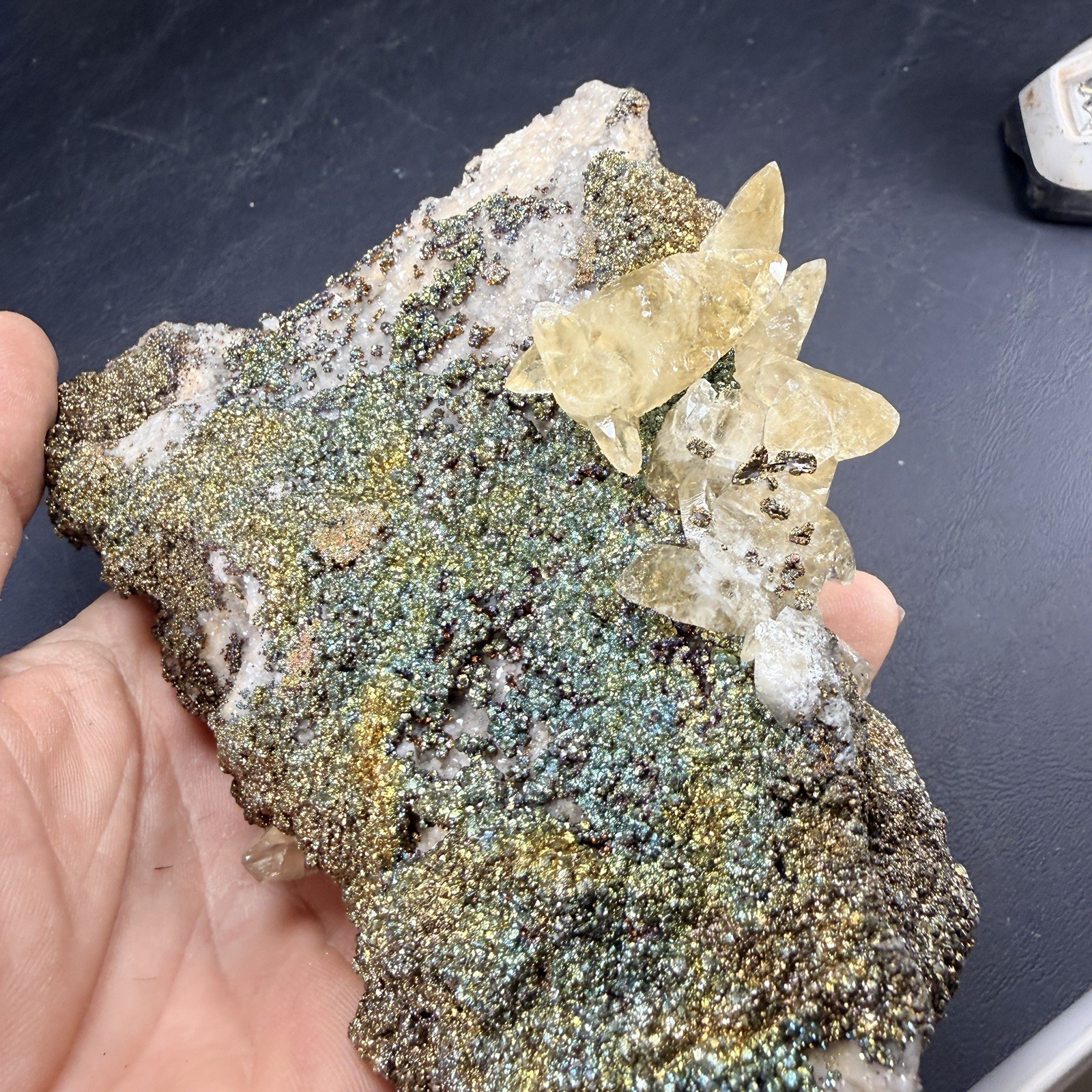 Calcite Galena Iridescent Chalcopyrite Crystal Combo / Sweetwater Mine *Video*