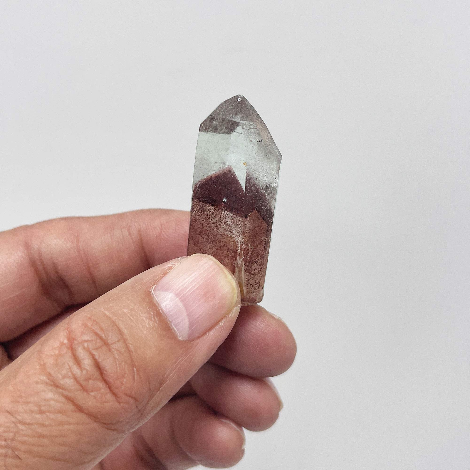 Natural Red Phantom Quartz Crystal Gemstone Mineral Specimen – Rare Healing Ston