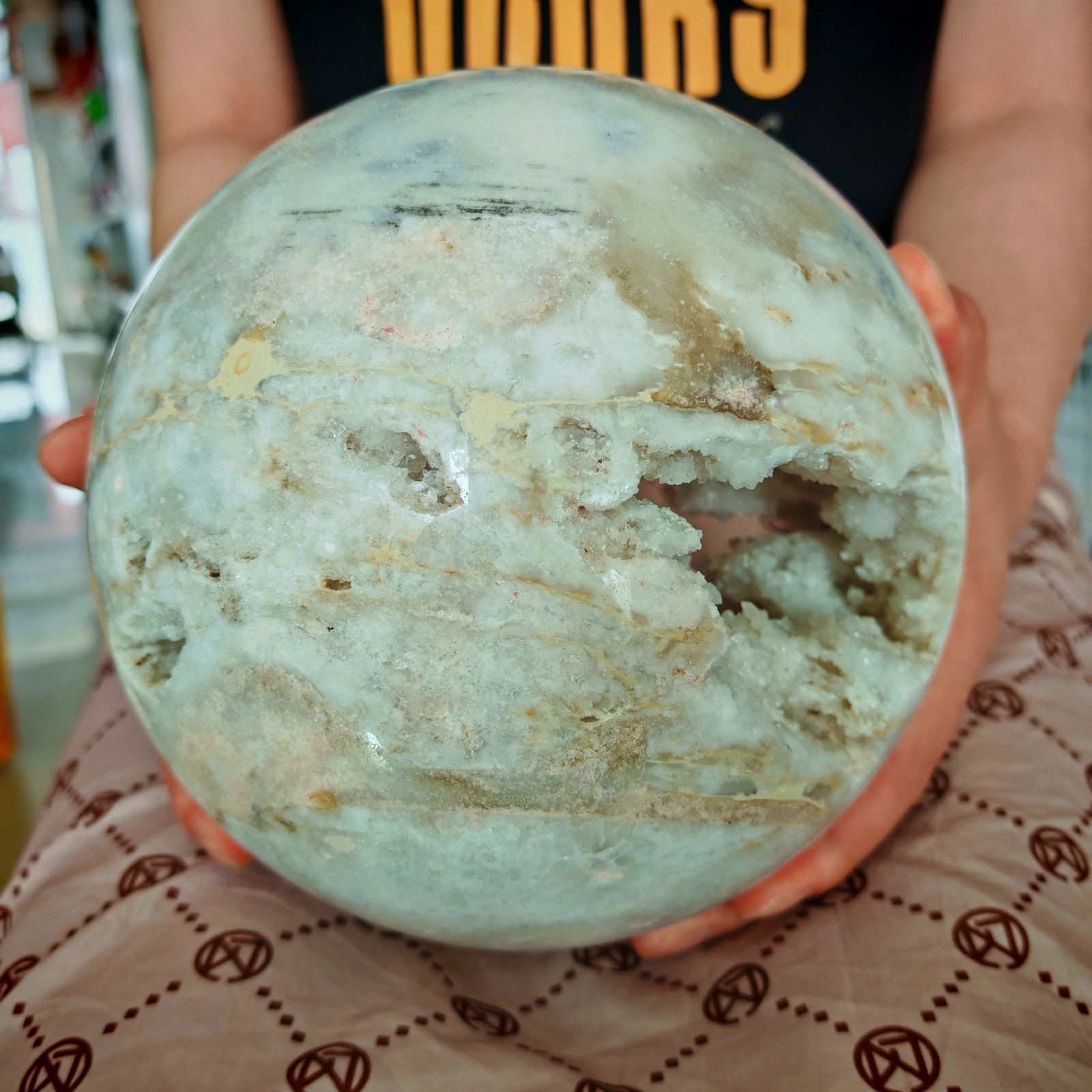 10LB RARE Natura crystal Moroccan Geode Sphere Quartz Crystal Healing