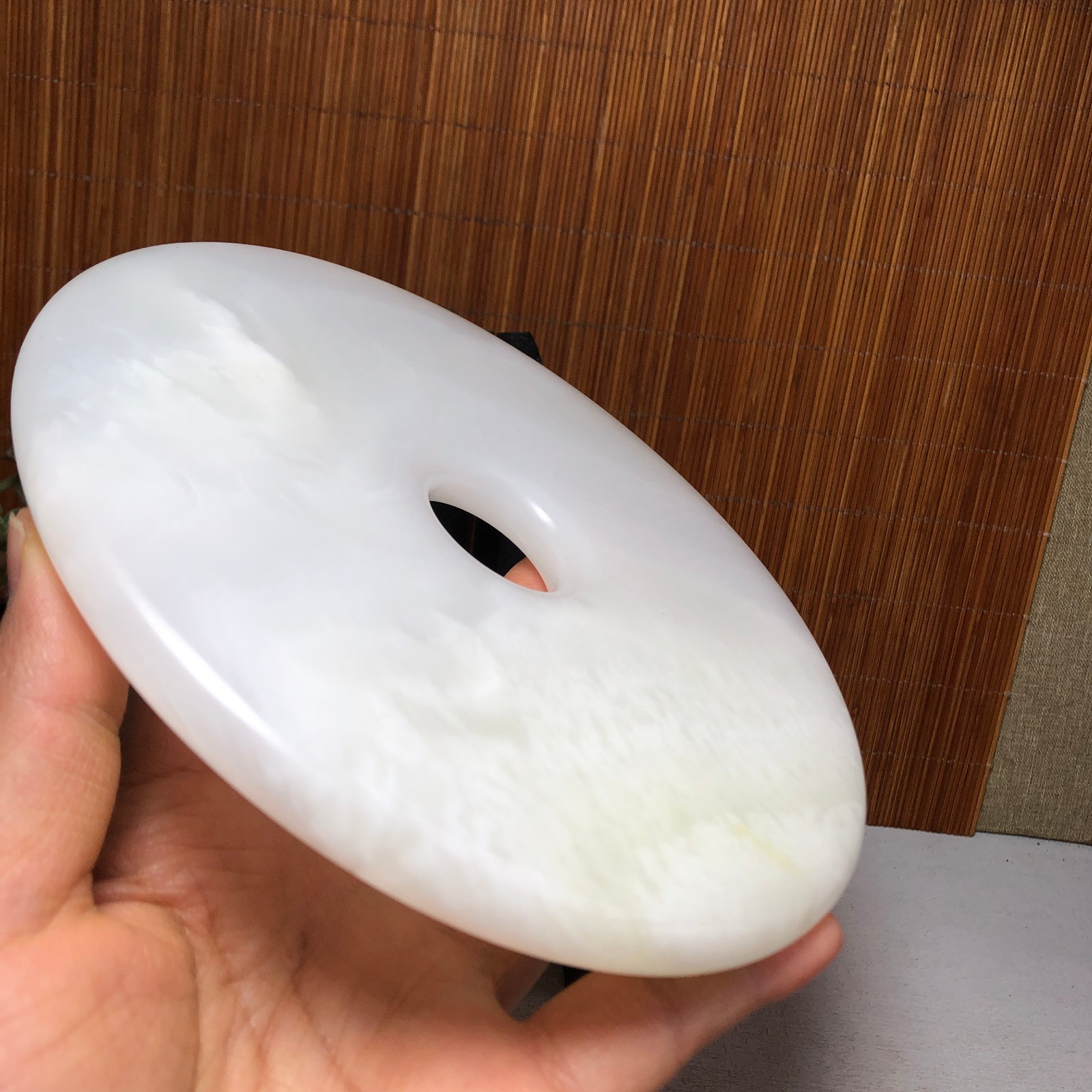 661g Natural Afghan jade hand polished safety buckle shows healing 162mm A4897