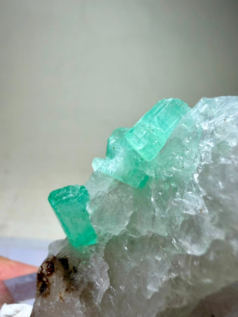 234Ct ,Eye Clean!! Natural Chitral Emerald Crystals on Quartz From KPK Pakistan