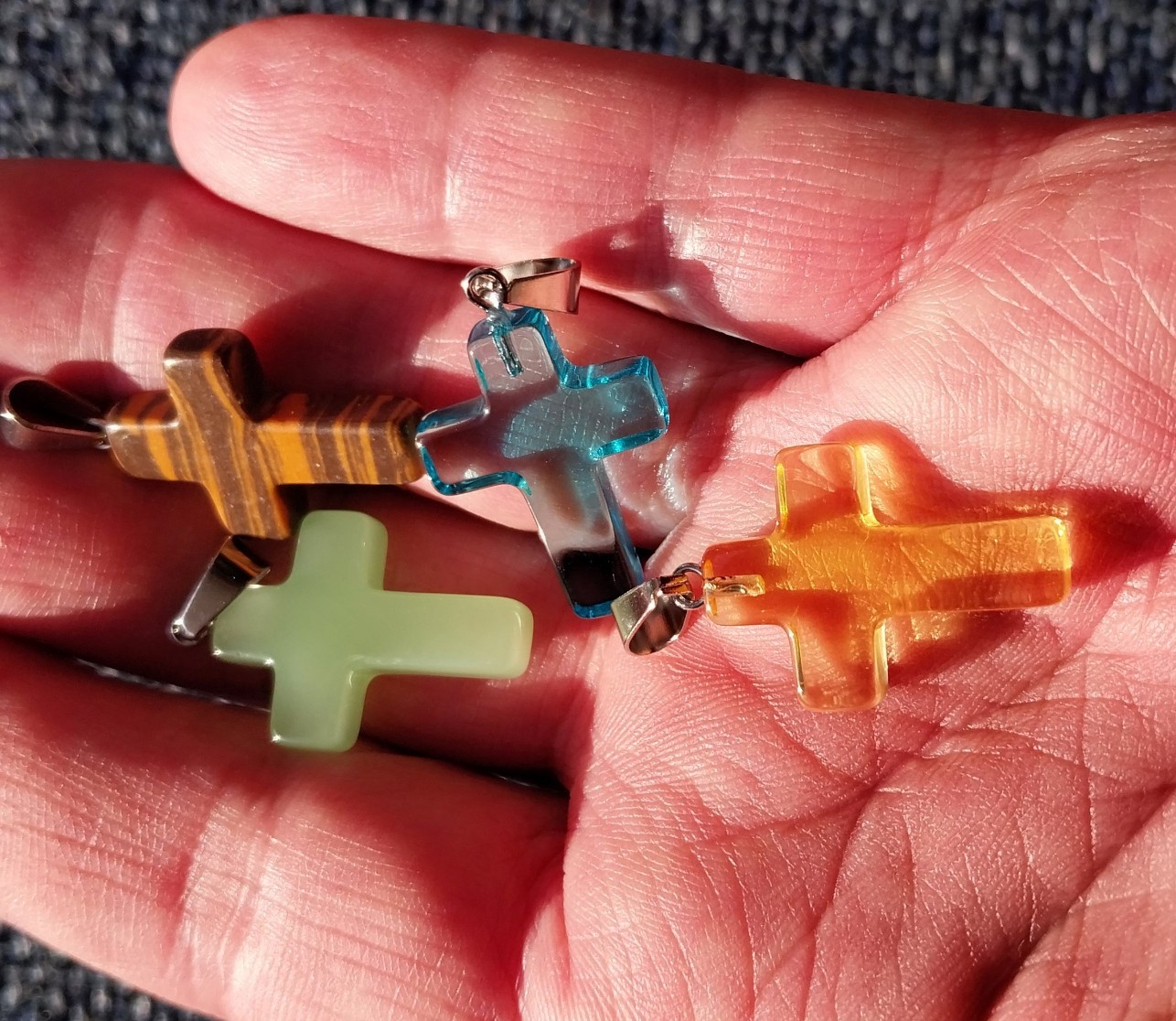 Natural Quartz Crystal Stone Chakra Healing Gemstone Cross Pendant Necklace