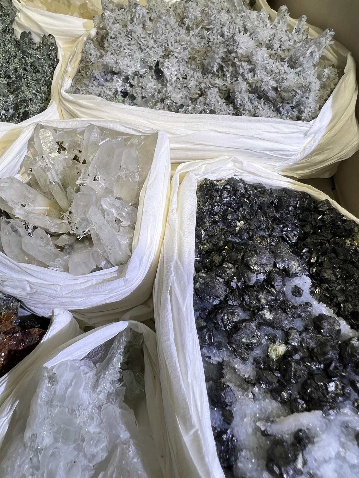 Bolivian Minerals Crystal Mixed Collection (Large 15×10 Inch Flat) Pyrite