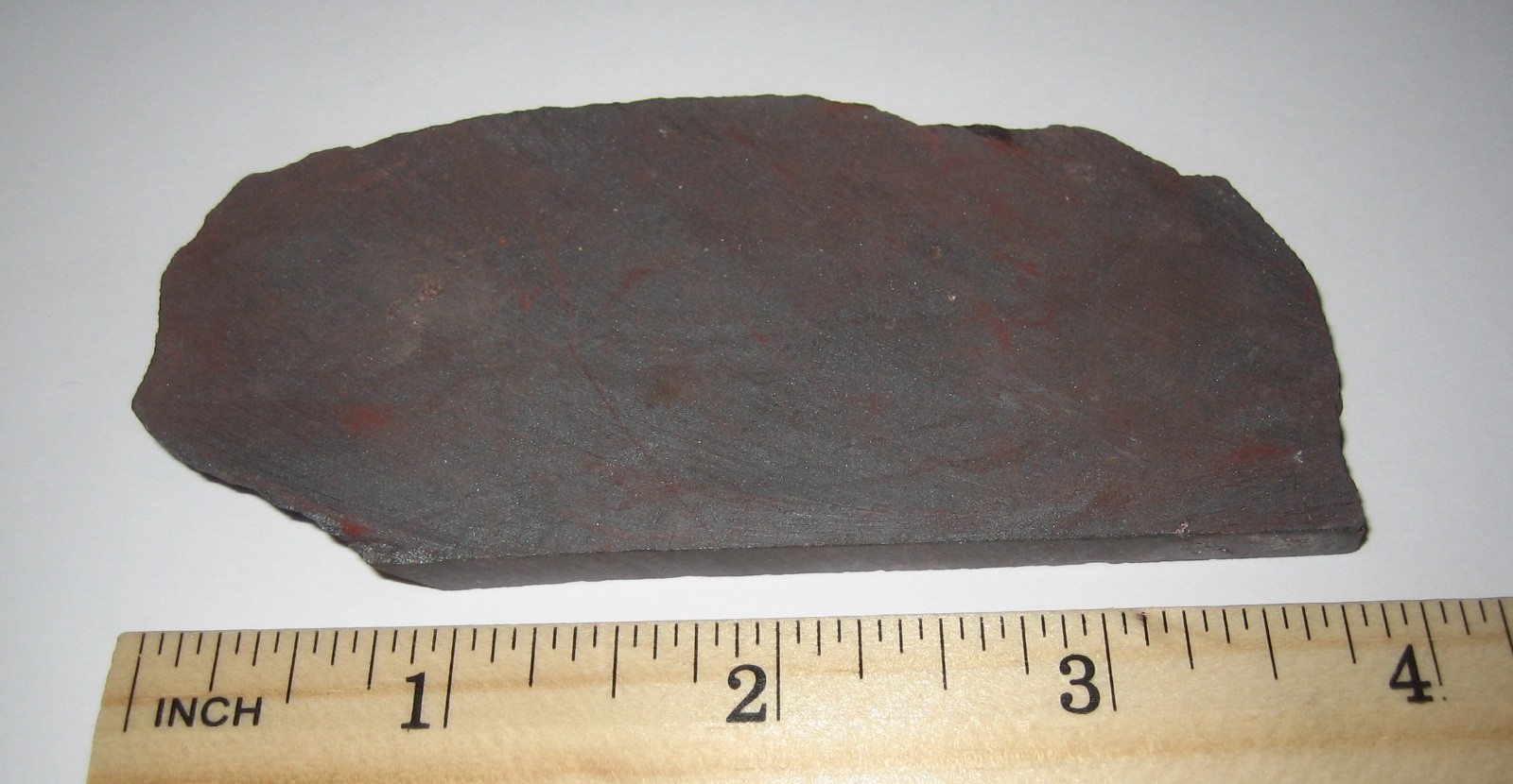 3.9″ x 1.7″ x 6mm SAW CUT NATURAL ROUGH HEMATITE CRYSTAL STONE SLAB ~ 114.4g *1