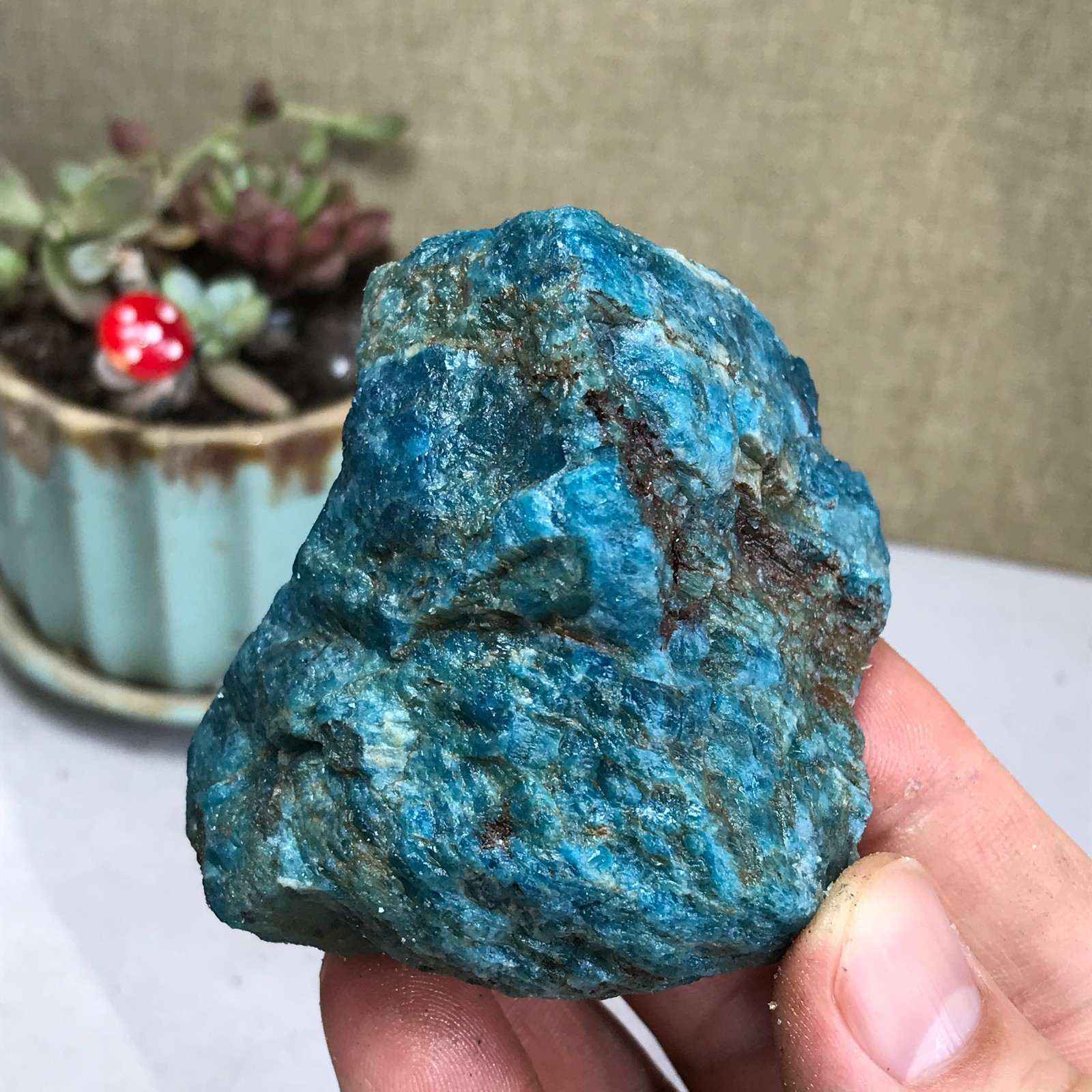 57-49-50mm Top Natural apatite Crystal uncut gemstone Mineral Specimen A4189