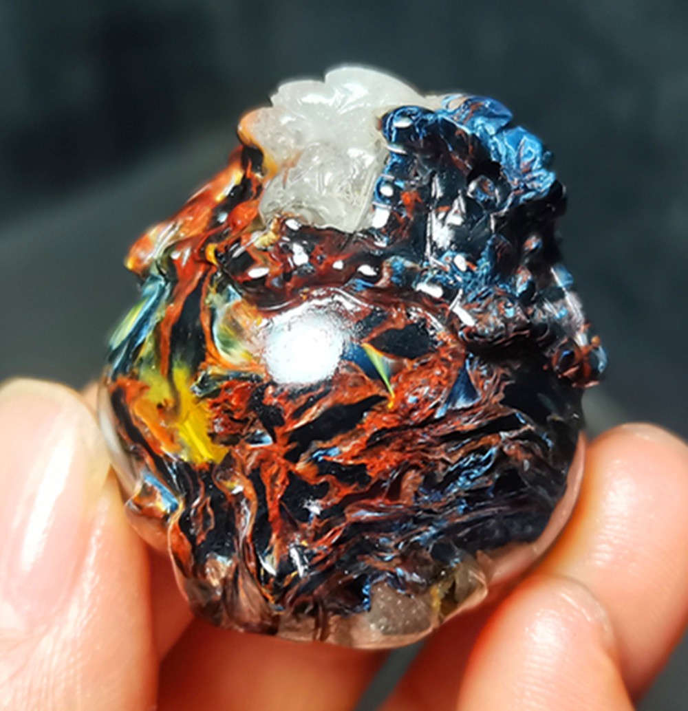 34.3g Natural Namibia ” Pietersite” Gemstone Hand-carved Dragon Tortoise WYY3865