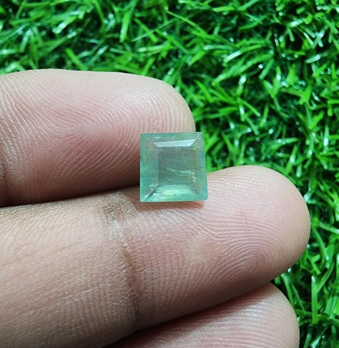 Awesome Colombian Emerald Faceted Square Shape 1.25 Crt Loose Gemstone