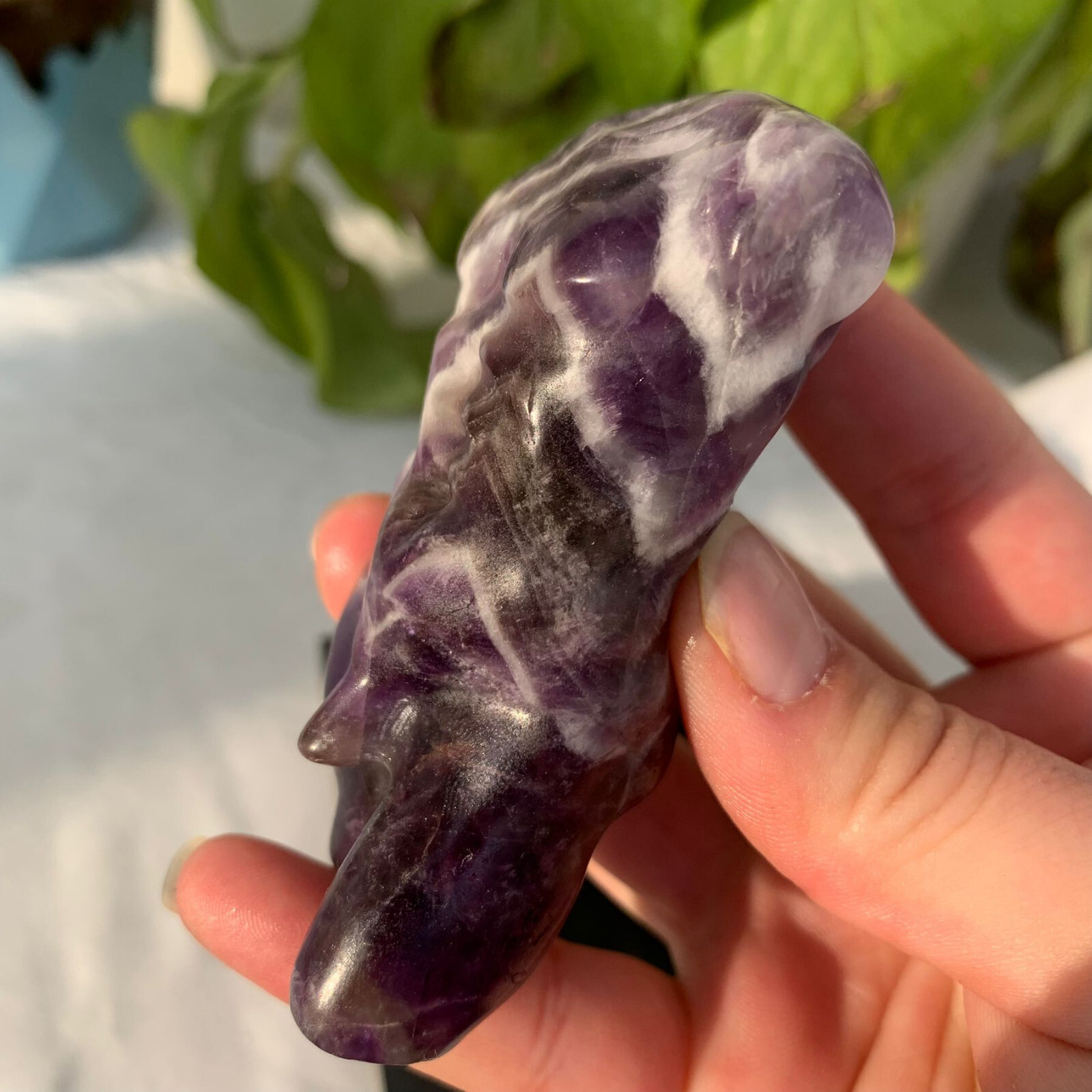 133g Dream Amethyst Male Body Model Carving Quartz Crystal Specimen Collection