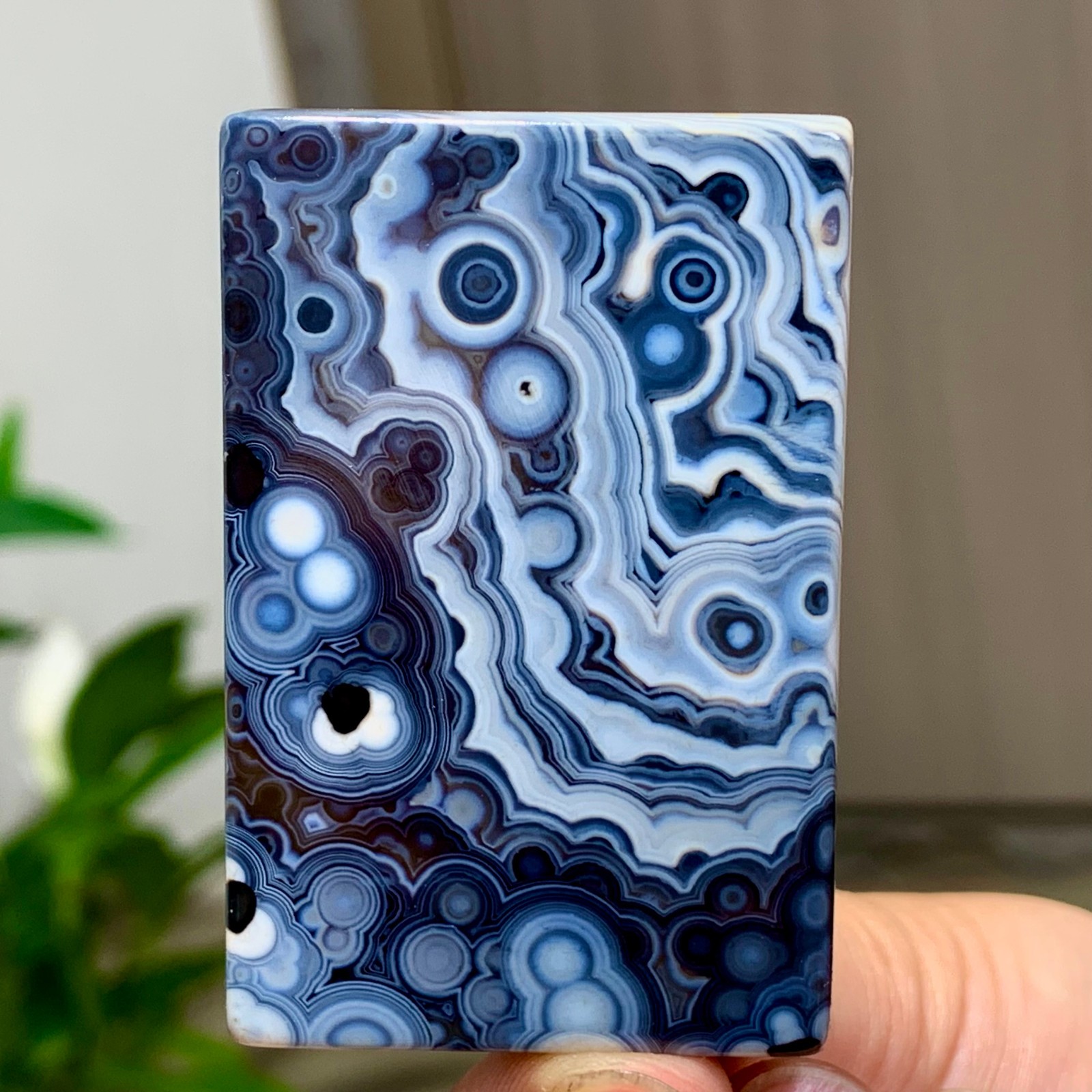 56g Natural Gobi Thousand Eyed Agate tumble palmstone Shape Reiki Chakra Healing