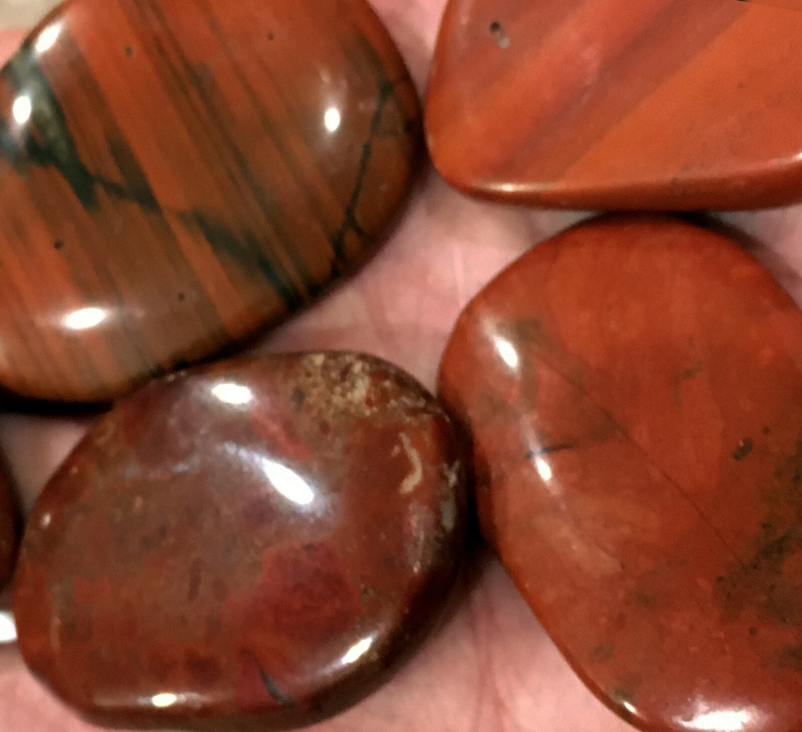 Natural Red Jasper Palm Stone Polished Worry Stone Rock Healing Crystal Reiki