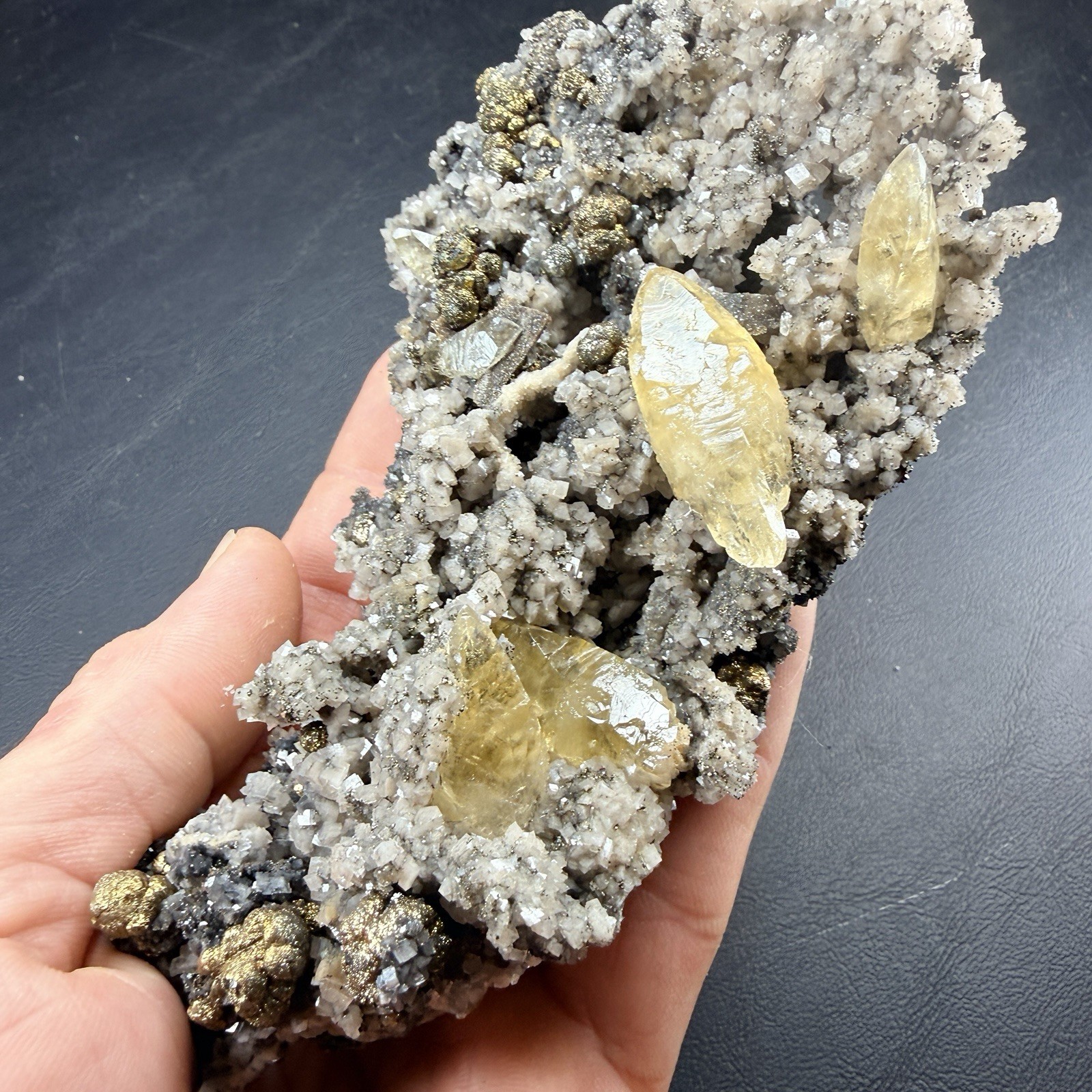 Calcite Botryoidal Chalcopyrite Dolomite Crystal Combo / Missouri *Video