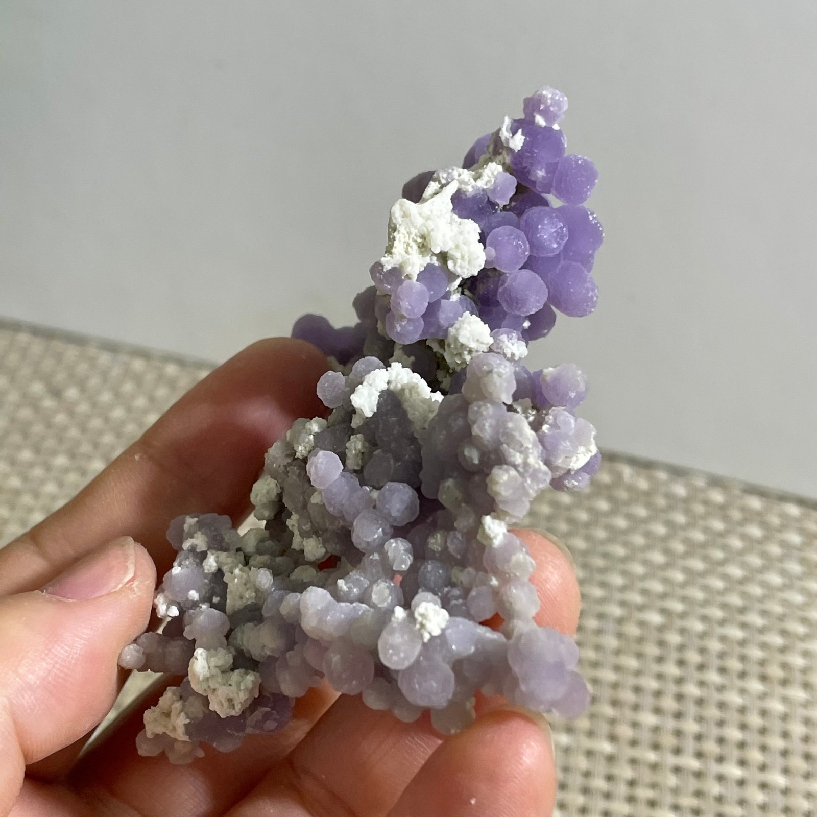 50g Purple stone, grape agate, quartz crystal, granular mineral