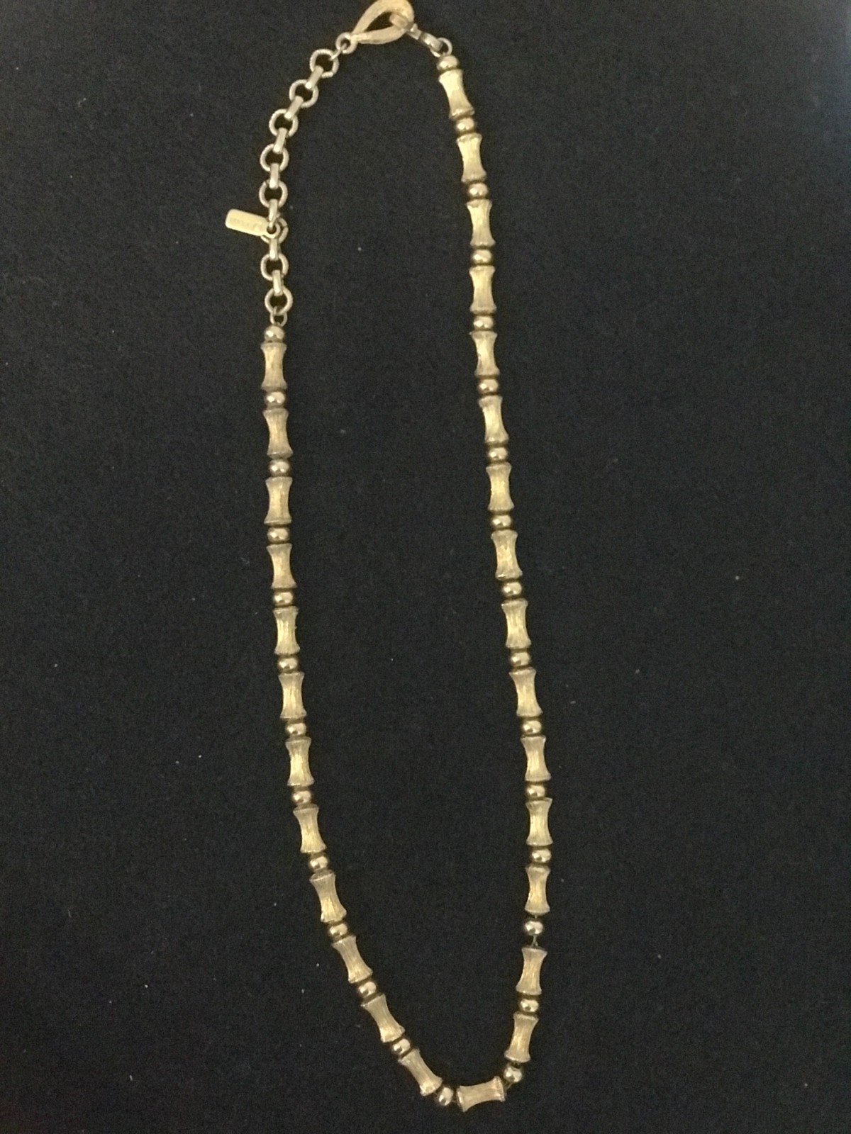 Retro Gold Beaded Necklace – Design By Manet – Looped Strand Clasp