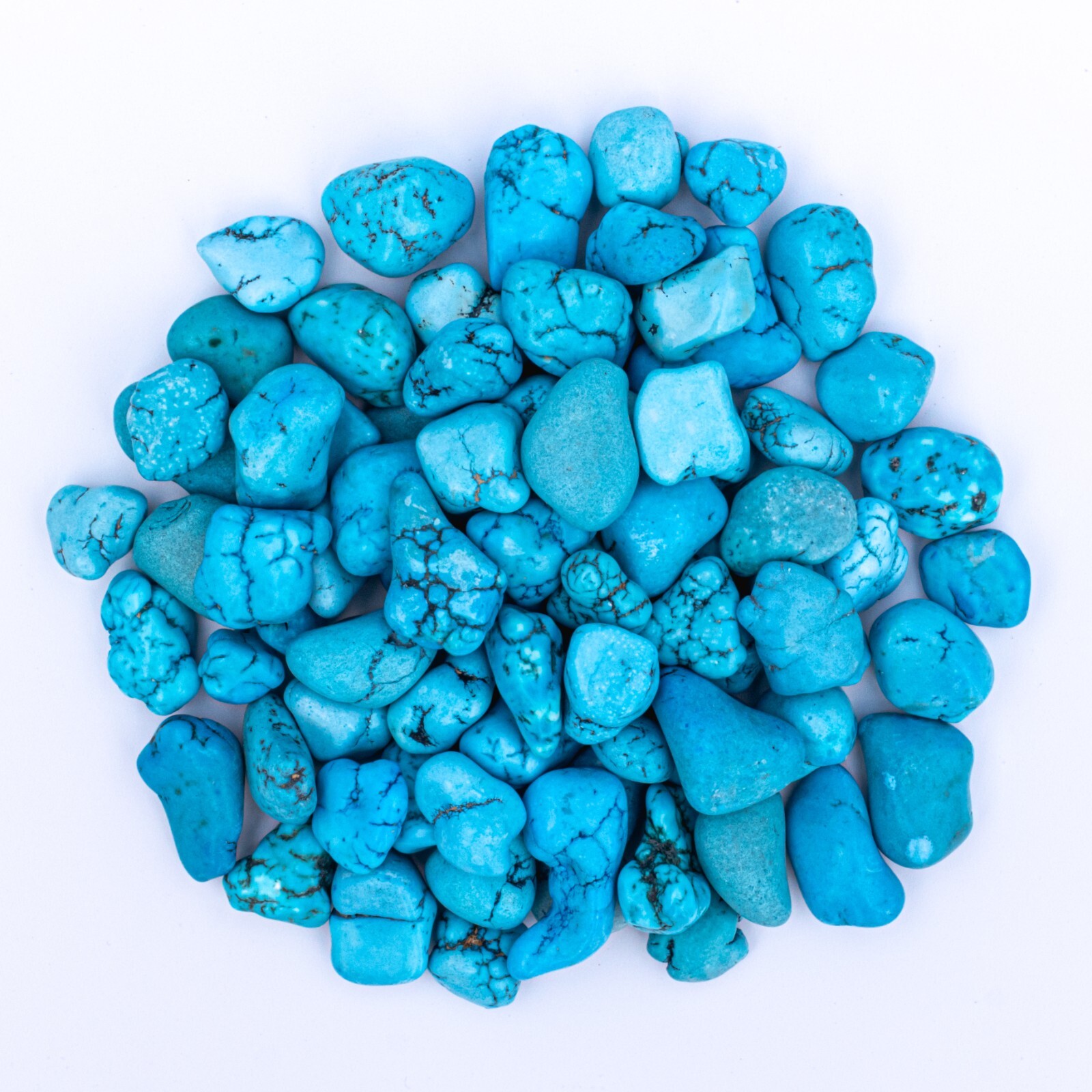 1/2 lb Tumbled Blue Turquenite Gemstone Crystals 85-110 Stones Bulk Wholesale