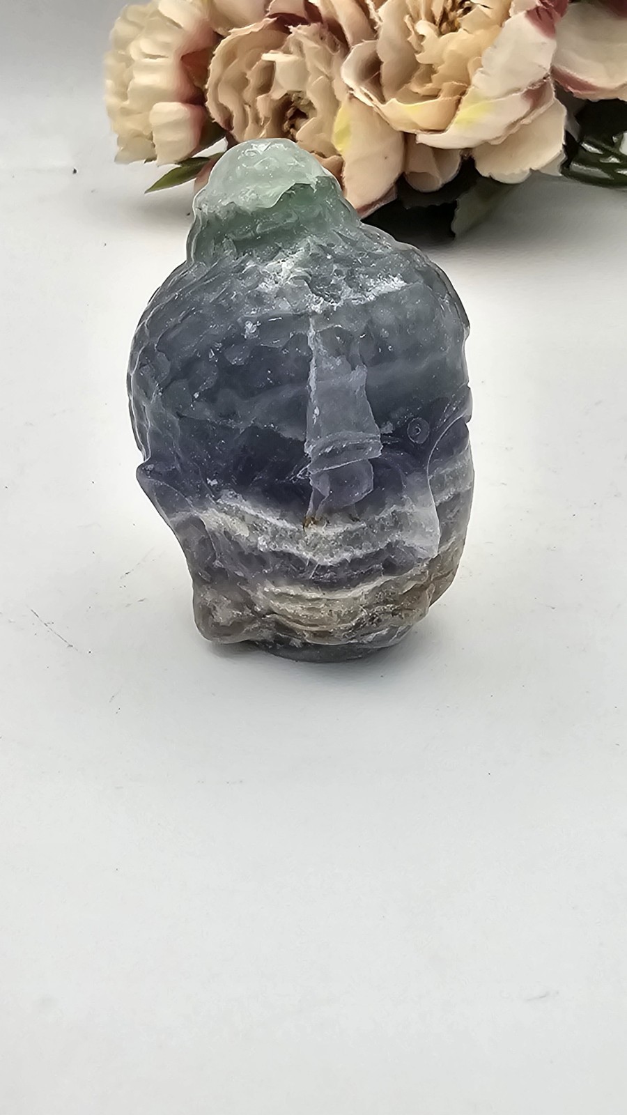 ✨️SALE✨️ Purple Fluorite Buddha Carving Crystal Specimen 5.4cm 130g
