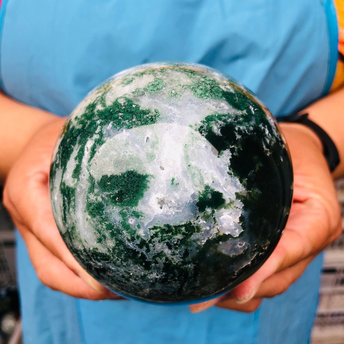 3 pieces 2650g Natural aquatic Agate Ball Quartz Crystal Sphere Healing 2110