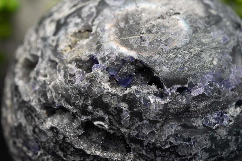 Sphalerite Sphere – Druzy w/Purple Fluorite Inclusions – 4.5″