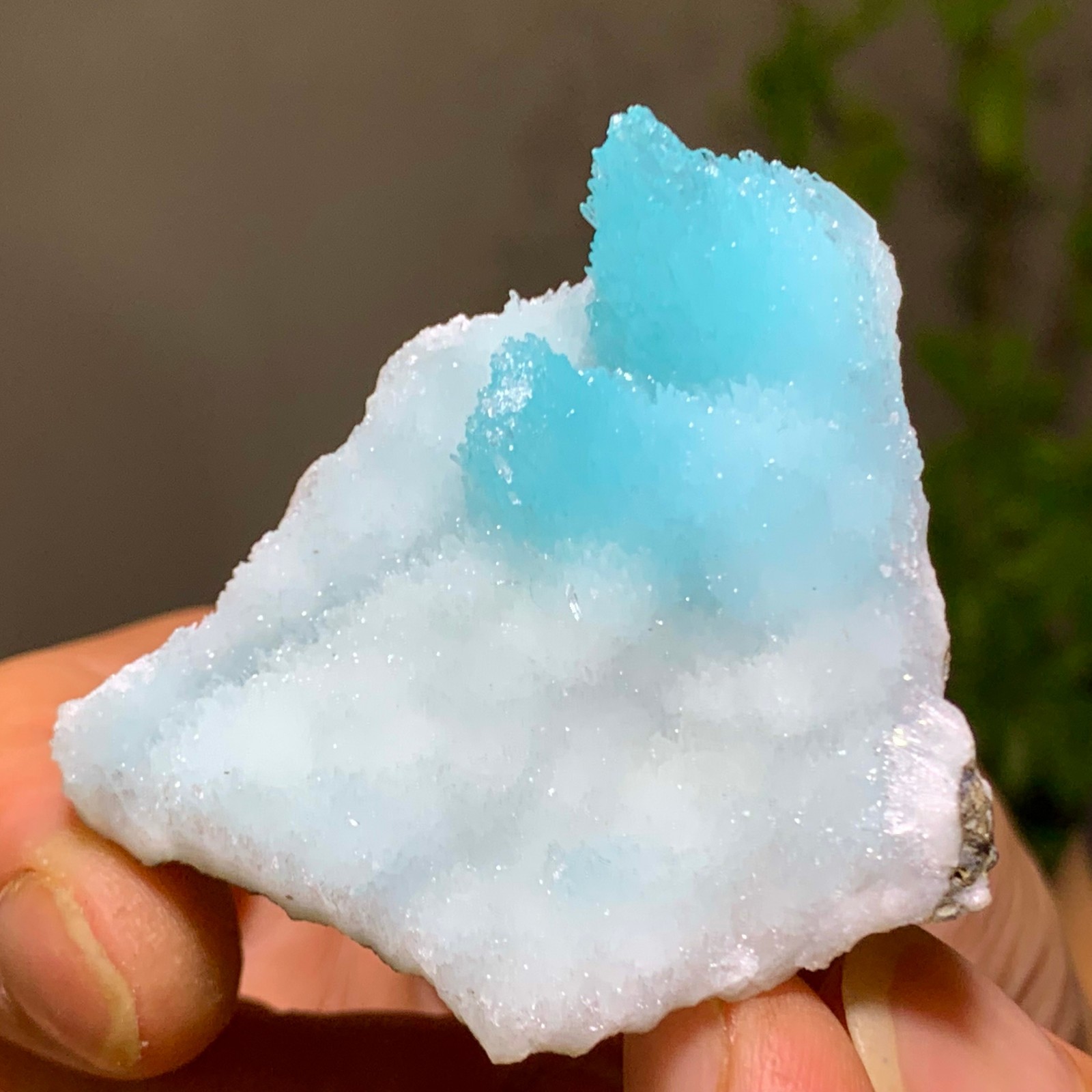 28G Natural blue texture stone crystal,Heteropolar of Chinese blue aragonite