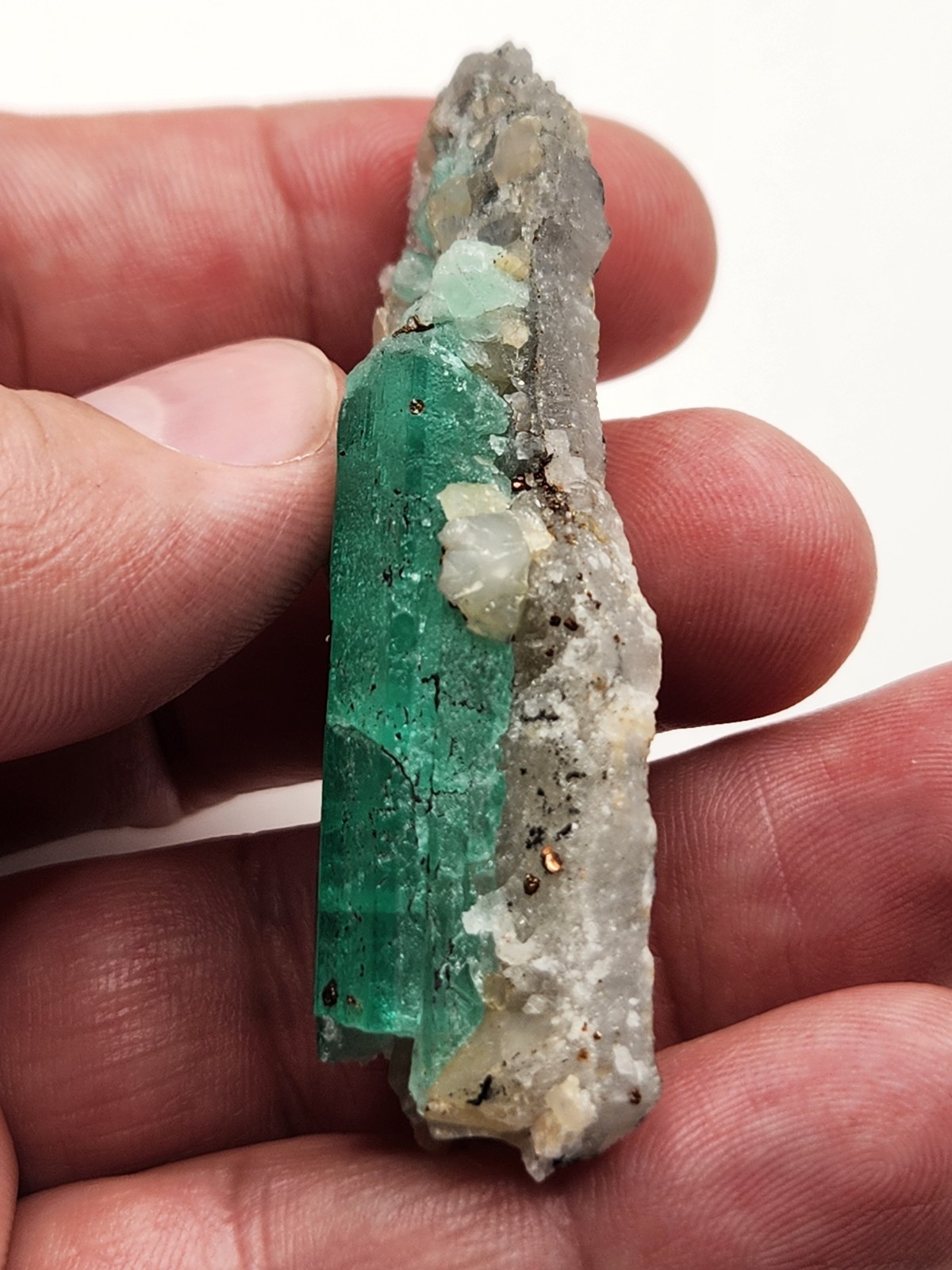 Rough Crystal Colombian Emerald Raw Matrix Collector Piece, Natural Not treament