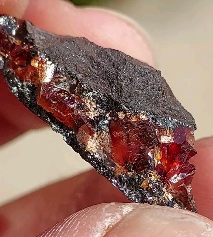 ULTRA RARE GEM RHODOCHROSITE ON MATRIX N’Chwaning I Mine, KMF, South Africa