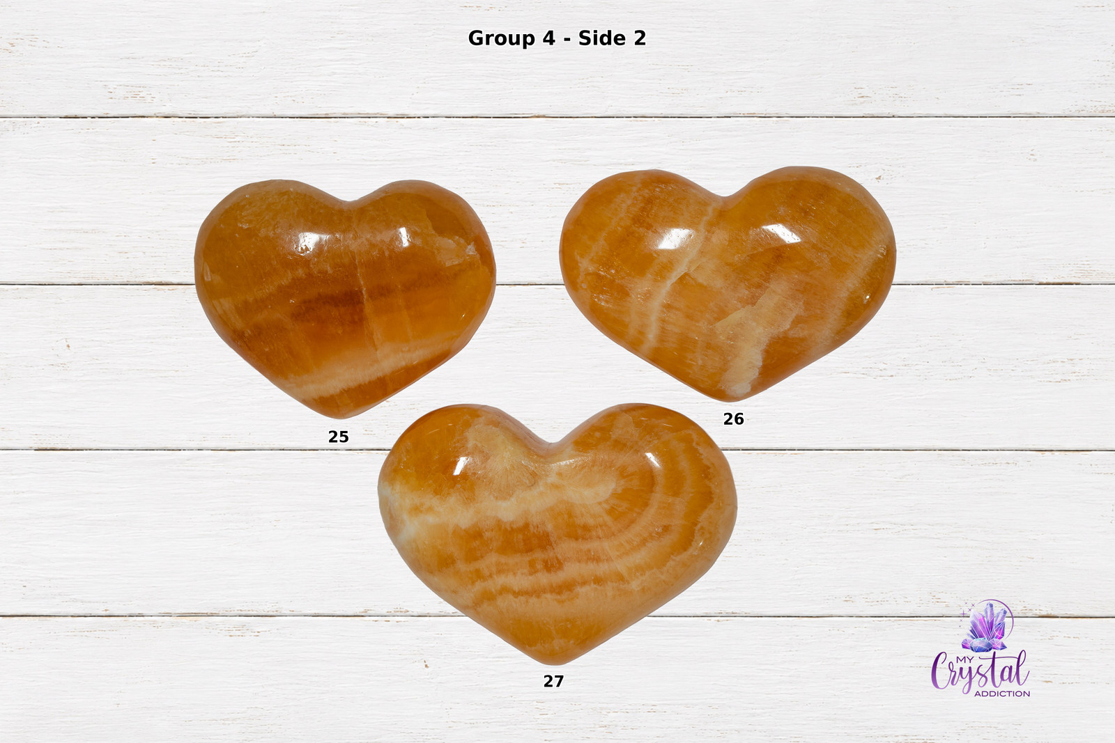 Orange Calcite Heart Carving | Warm & Inviting