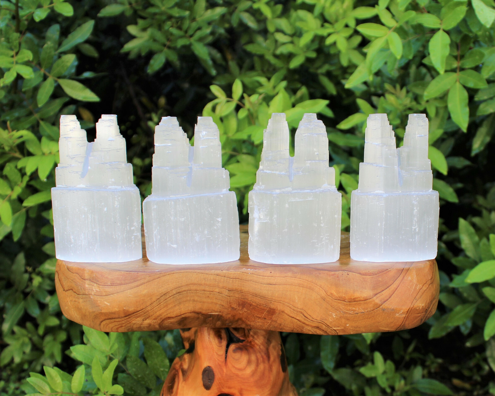 Selenite Crystal Twin Tower (Selenite Skyscraper, Point, Gypsum Crystal)
