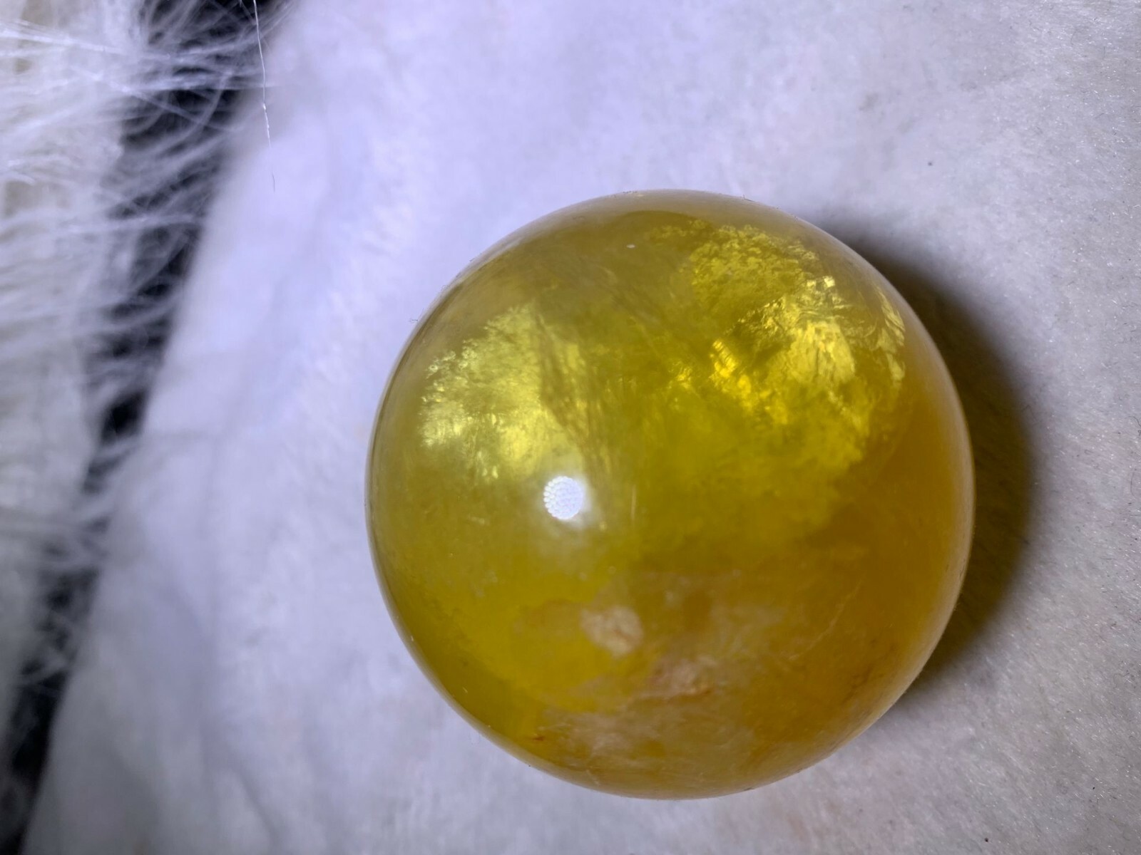 Crystal sphere natural yellow fluorite sphere