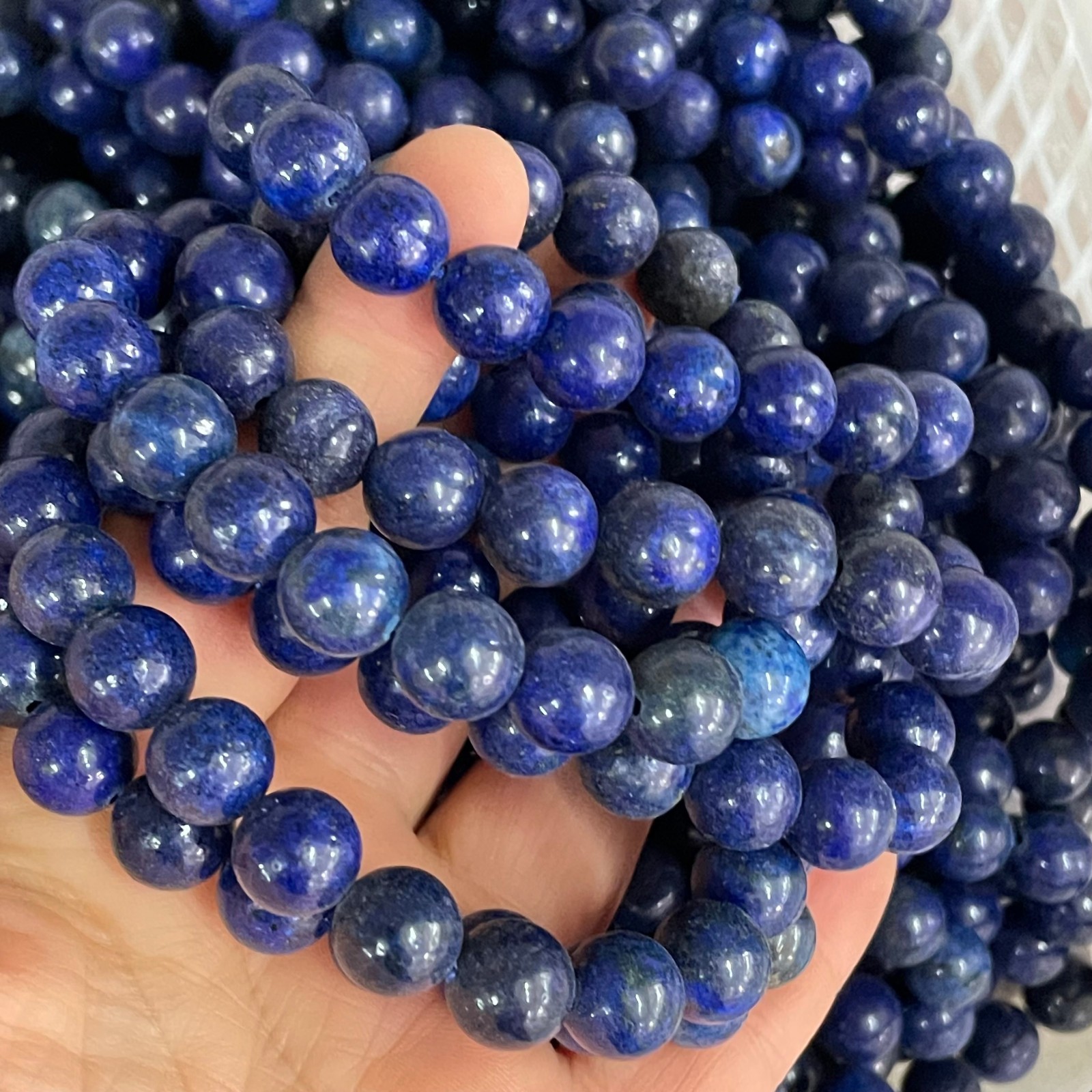 5pcs Matte Blue Lapis Lazuli Bracelet Size 10mm