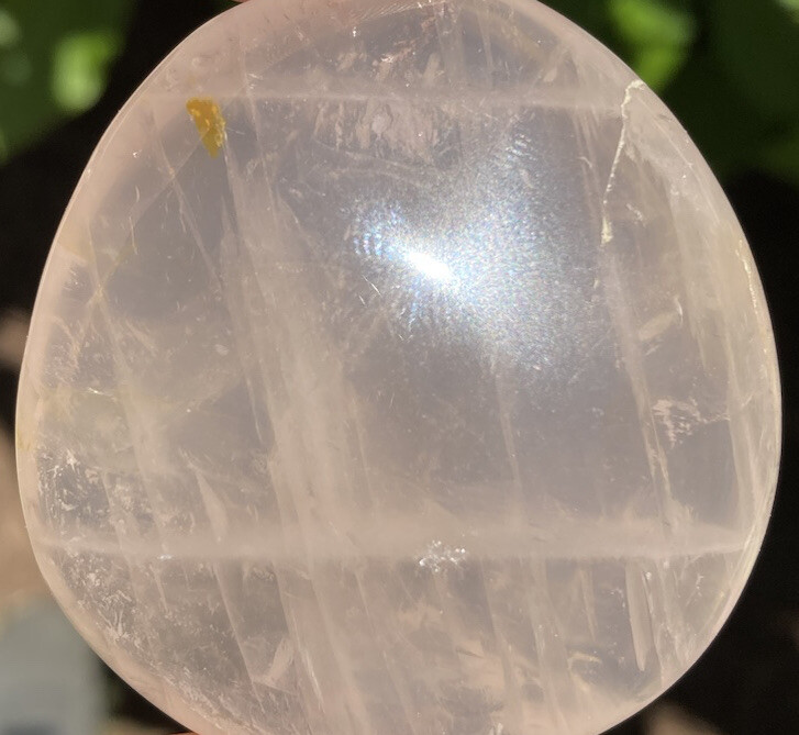 Handmade Polished PINK ROSE QUARTZ Healing Crystal Palm Stone MADAGASCAR 2.04″
