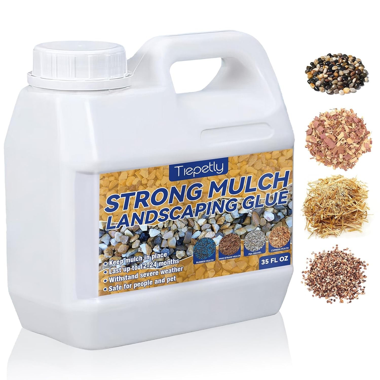 Mulch and Rock Glue for Landscaping, Concentrated Mulch Anchor for Gravel, Rocks