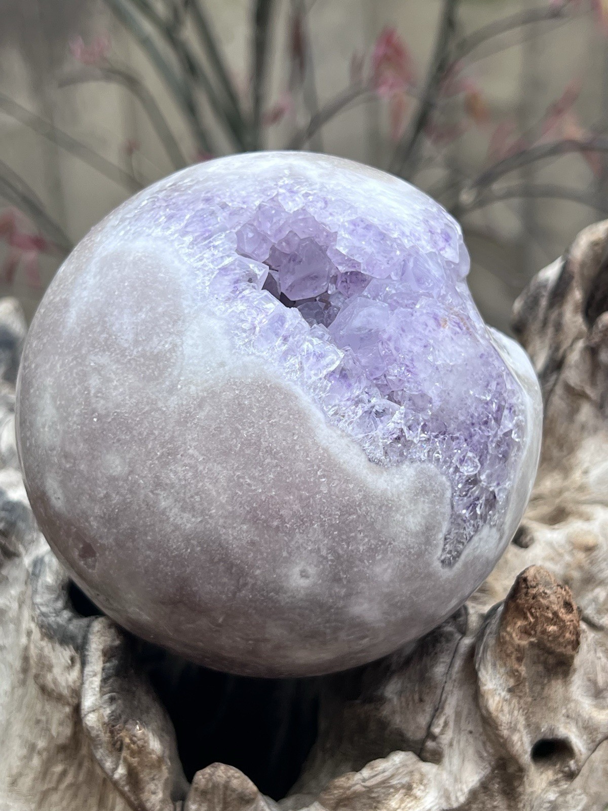 Pink Amethyst Crystal Ball Druzy Brazilian Large 1511g AAA+ 110mm 29