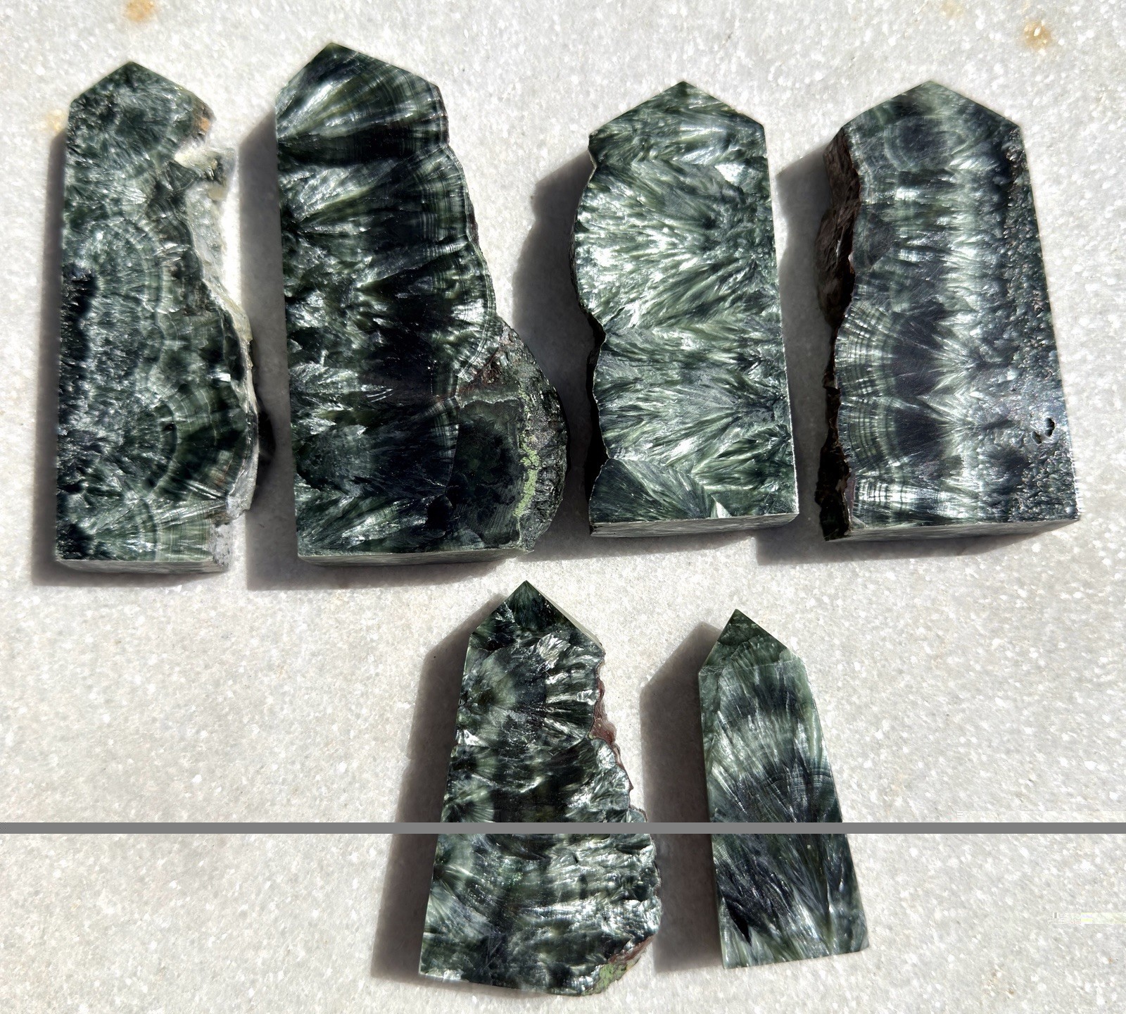 Wholesale Lot 1 Lb Natural Seraphinite Obelisk Tower Crystal Energy