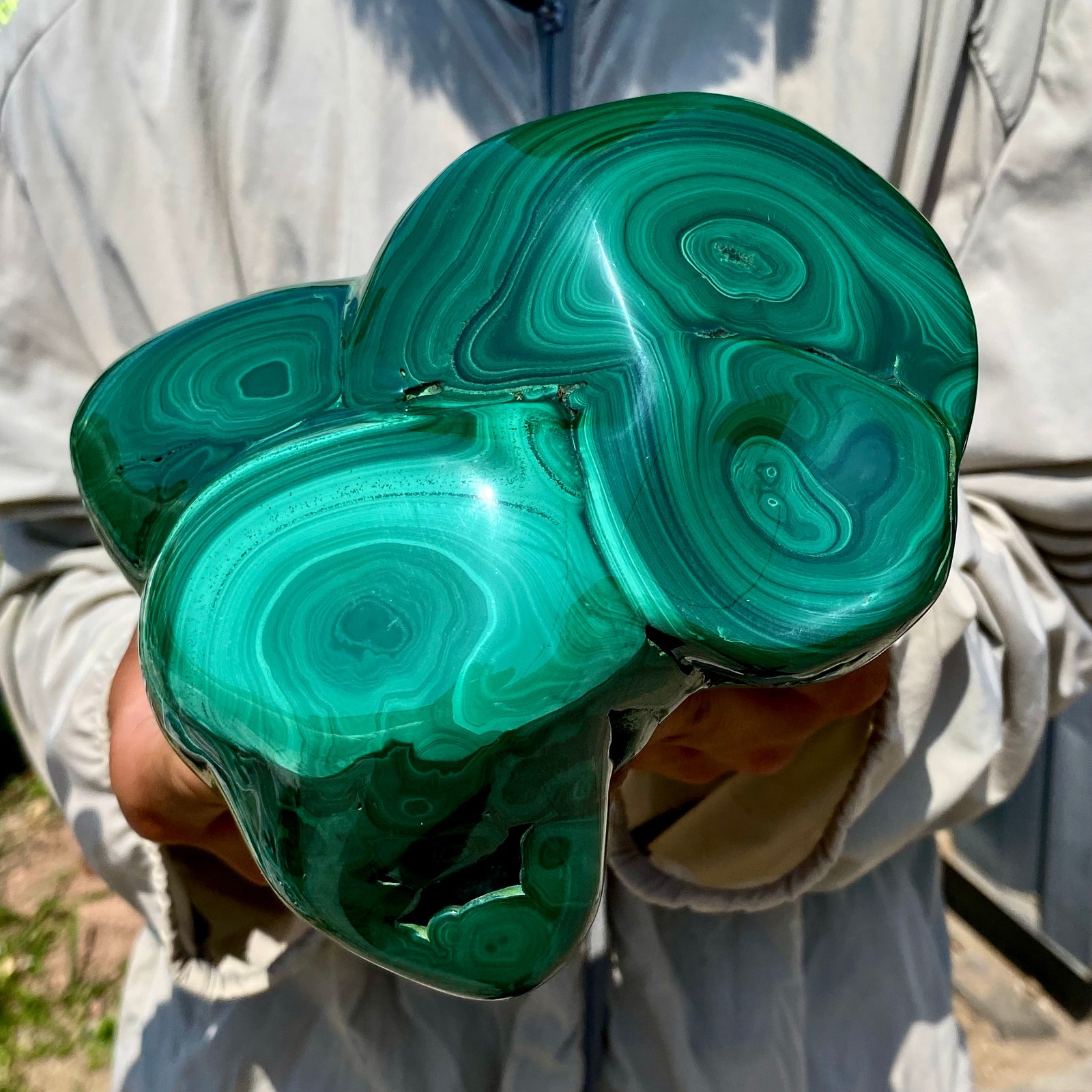 5.93LB Natural glossy Malachite transparent cluster rough mineral sample