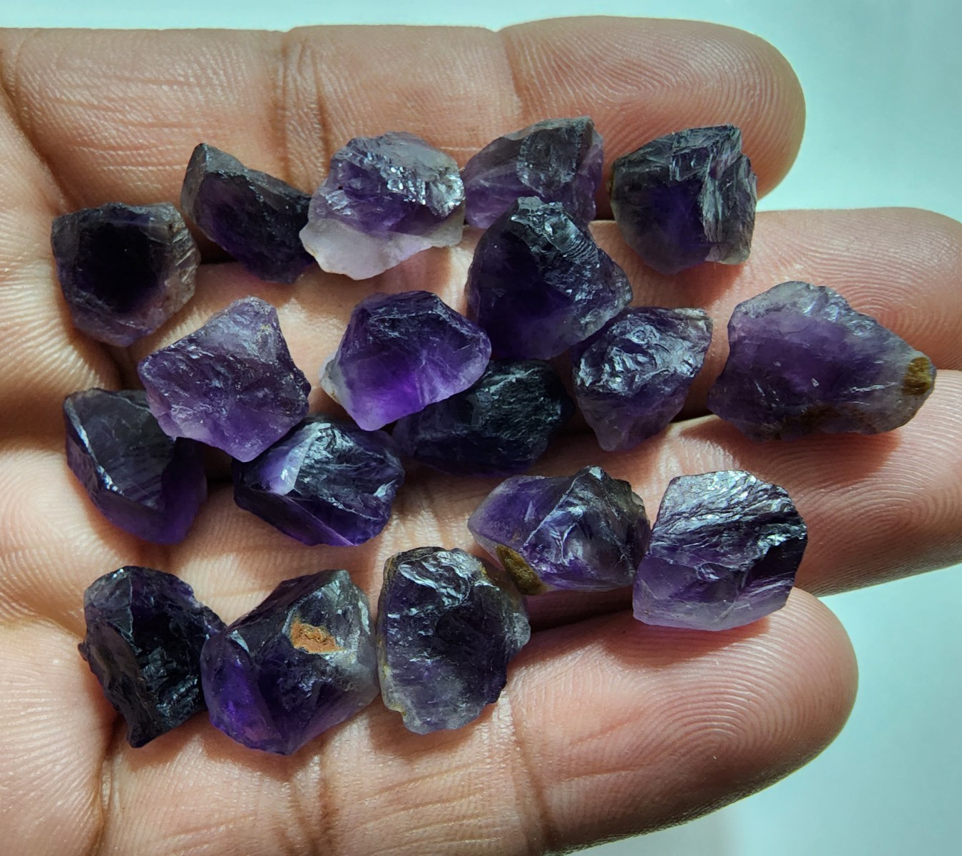18 Pcs Attractive Purple Amethyst Rough Gemstone Raw Size 10-14 MM Crystal Rough