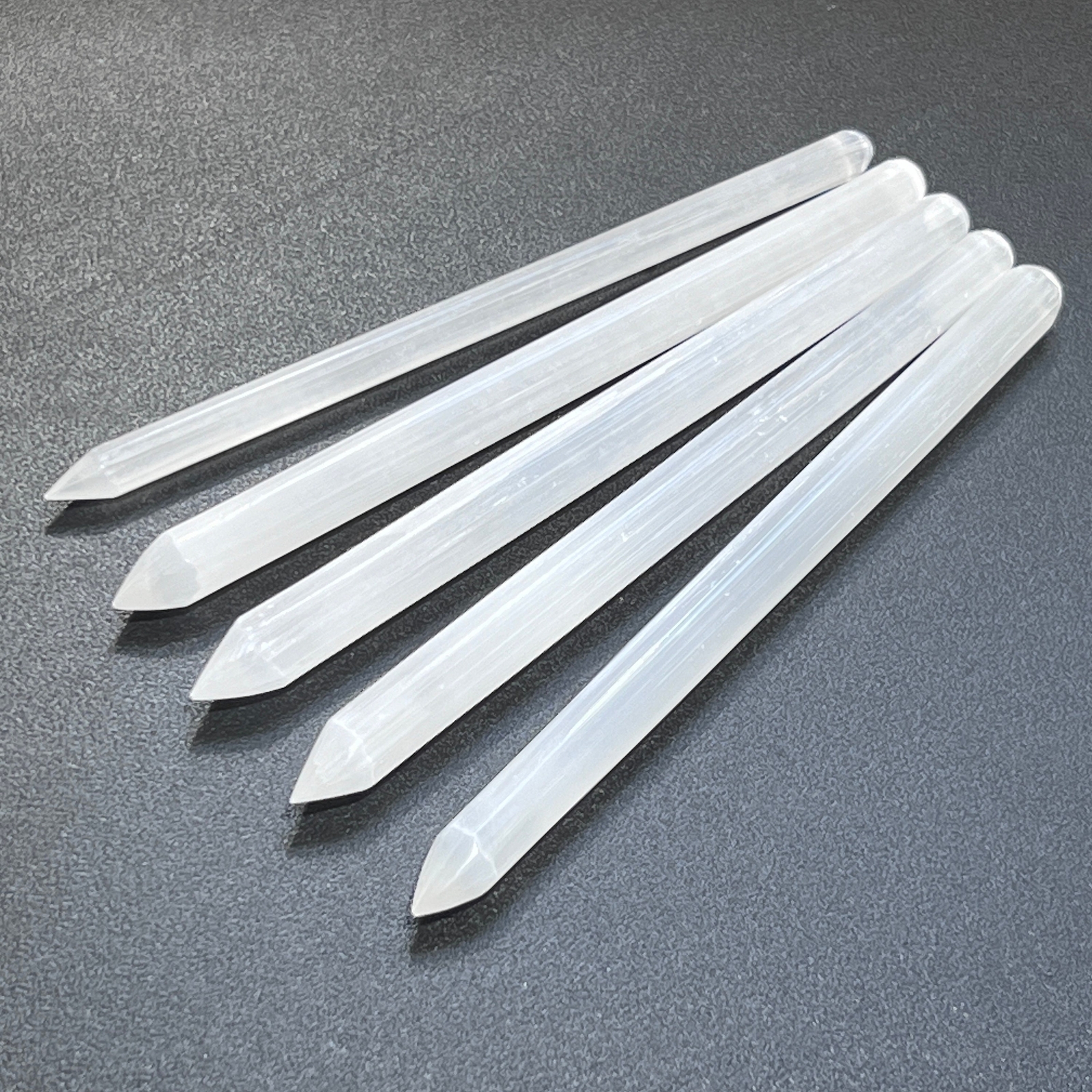 Selenite Crystal Wand Point Thin Pencil Shaped Crystals