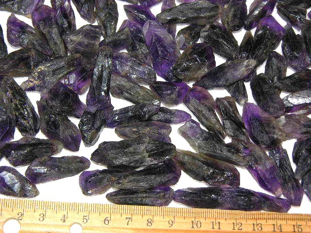 Amethyst crystals Zambia 1 ounce lots gemmy grape 3/4-1 1/2 inch 7-10 crystals