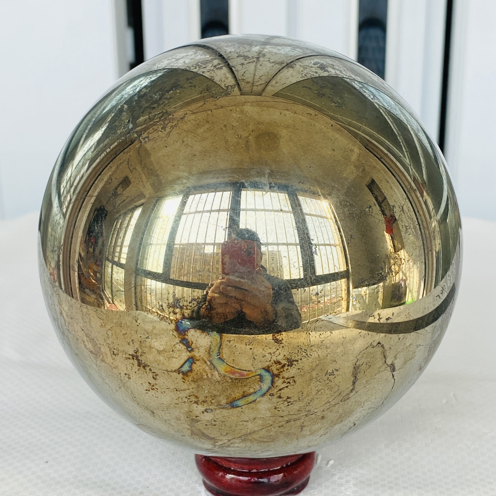 Natural Chalcopyrite Quartz Crystal Ball Energy Reiki Healing 3040G